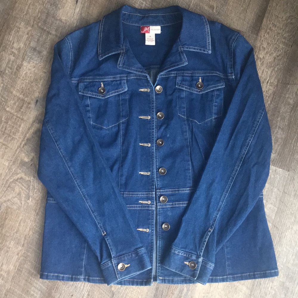JM Collection stretch jean jacket (plus size)